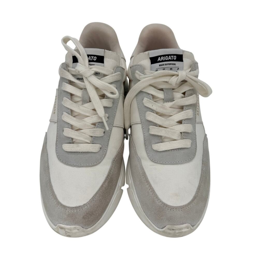 Axel Arigato Shoes Men's Size 8 White Suede Canvas Low Top Casual Sneakers